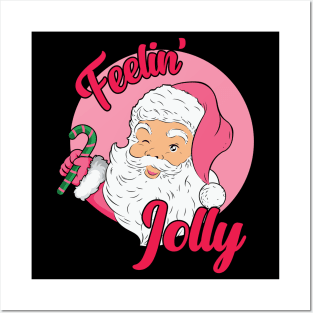 Feelin' Jolly Vintage Santa Claus Christmas Posters and Art